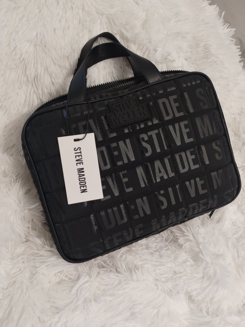 Steve Madden Black Logo Travel Case